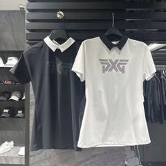 人気 PXG ポロシャツ ゴルフウェア 夏 半袖 通気性 吸汗速乾スポーティー 練習用 ゴルフレディース 人気 ファッション  ホワイト ブラック