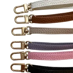 ショルダー ストラップ バッグ用 肩ひも 紐 ベルト PUレザー ゴールド金具 調節可能 幅1cm 長さ70〜140cm 交換用 斜めがけ 肩掛け ポシェット トート ミニバッグ対応 カラー ホワイト ブラウン ベージュ パープル ピンク ブラック 6色展開