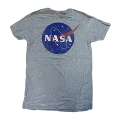 NASA Tシャツ　半袖　 S-Mサイズ相当　グレー　US古着　ビッグプリント