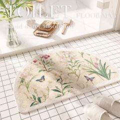 バスマットさわやか花鳥柄カーペットマット室内マット戸口マットトイレマット