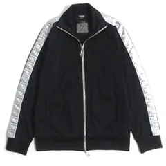 極美品▼FENDI フェンディ FFテープライン ZIPUP トラックジャケット ブラック×シルバー S メンズ イタリア製 正規品のサムネイル