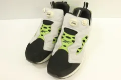 【中古】 Reebok メンズスニーカー 27.5cm INSTA PUMP FURY ROAD Reebok 27.5cm 黒 ブラック グレー 灰 黄緑 イエローグリーン
