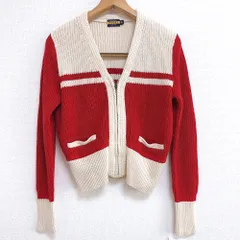 ラグビー ラルフローレン RUGBY RALPH LAUREN ニット カーディガン 白x赤 Mサイズ 943484