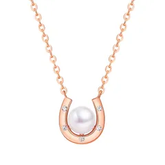 【数量限定】本真珠 ペンダント 40㎝ レディース シルバーS925 チェン ネックレス 金属アレルギー対応 パール 女性 プレゼント [KRKCLIFE] カワイイ【ローズゴールド】