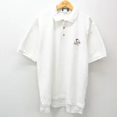 L/古着 半袖 ポロ シャツ メンズ 00s ピーナッツ スヌーピー 鹿の子 白 ホワイト spe 25may20 中古 トップス