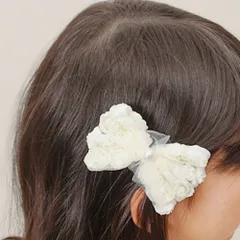 ☆ アイボリー ☆ RORA ローラ エリン ヘアクリップ RORA ヘアクリップ ローラ エリン ヘアークリップ ヘアアクセサリー 髪飾り キッズ 子供 子ども こども 花 お花 リボン 大きめ しっかり かわいい おしゃれ 女の子 女子 入園式 卒園式