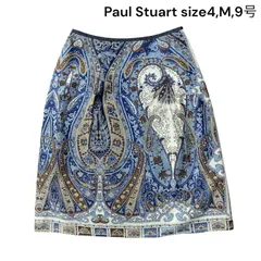 ◆ポールスチュアート PaulStuart スカート 膝丈 ペイズリー柄 コットン 4、M、9号 レディース S5S736