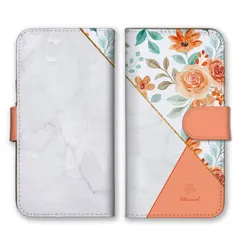 iPhone14 ケース 手帳型 アイフォン14 スマホケース 携帯ケース 花柄 お花 フラワー 大理石柄 マーブル柄 ボタニカル柄 大人女子 大人可愛い きれい目 カラー02