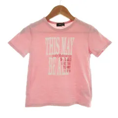 コムサイズム COMME CA ISM Tシャツ カットソー 半袖 クルーネック 薄手 プリント 110 ピンク トップス /PI