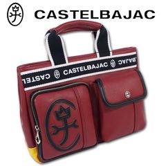 カステルバジャック CASTELBAJAC ドライビングトート ドミネ レッド系 赤 メンズ レディース 定価15,400円 軽量 マチ拡張 ユニセックス ブランド レザー調 トートバッグ ハンドバッグ