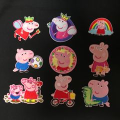 ペッパピッグ ジョージ 刺繍アイロンワッペン 9枚セット