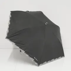 【新品❢タグ付❢】ニナリッチ　サマーシールド　二つ折日傘　黒　花柄 NINA RICCI（ニナリッチ）】花柄刺しゅう晴雨兼用パラソル