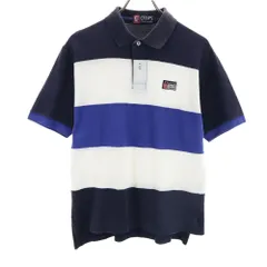 チャップスラルフローレン ボーダー柄 半袖 ポロシャツ M ネイビー 他 CHAPS RALPH LAUREN ラガー 鹿の子 メンズ