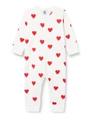 12MONTH_レッド [プチバトー] ハートプリント 足なし ロンパース ベビー 女の子 A00E901 12MONTH レッド PB21 PB200