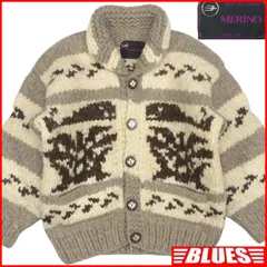 MERINO メリノ カウチン セーター ニット カナダ XXL 古着 メンズ 鳥柄 イーグル 茶 ベージュ カウチンセーターサイズXXL一覧←SEULB屋着古← TY3579