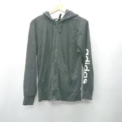 ◇ ⊇ adidas アディダス コットン系 長袖 パーカー サイズM ブラック レディース E  【1410100069279】