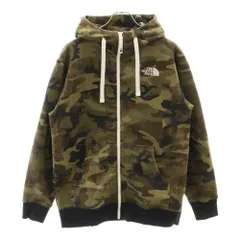 THE NORTH FACE (ザノースフェイス) Novelty Rearview Full Zip Hoodie ロゴ刺繍 カモフラージュ 迷彩 ジップアップスウェットパーカー フーディー カーキ NT62131