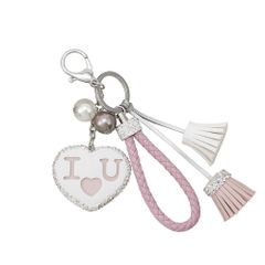 【新着商品】[ZOONAI] 女性クリエイティブラインストーンハートタッセルキーホルダーカーキーリングハンドバッグ財布ペンダント