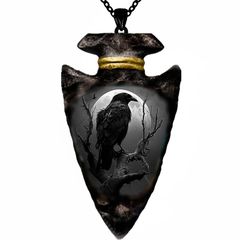 カラス ネックレス ペンダント 鴉 鳥 バード ダーク ゴシック かっこいい 黒 黒色 ブラック いかつい 退廃 死 おしゃれ メンズ 韓国 個性的