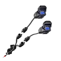 Kaedear(カエディア) バイク USB電源 防水 バイク専用 USB スマホ 充電 USBポート SAE DC 12V ヒューズ 電源スイッチ. イルミネーション 蓋連動スイッチ アダプター一体構造 SAEコネクター 夜間視認性 整備性良し 超急速充 0