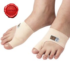 新型外反母趾サポーター(1足組) 【外反母趾 サポーター 矯正 親指 足指 広げる グッズ 痛い 装具 外反母指 外反拇指 外反拇趾 カサハラ 笠原 薄手 目立たない 矯正 薄い S M メッシュ 靴 パンプス ベージュ サポート