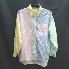 ◇ WC ダブル シー ストライプ 切替 薄手 長袖 シャツ トップス サイズF ブルー イエロー マルチ レディース E  【1211150012938】のサムネイル