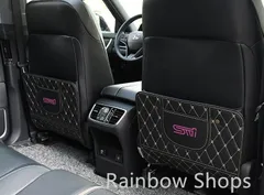 スバル Subaru STI  車用シートカバー 後部座席収納　バックプロテクター キックマット シートバックポケット 蹴り防止　ブラック 2個セット XV B4 BRZ G4 S4 WRX インプレッサ レヴォーグ XV BRZxz