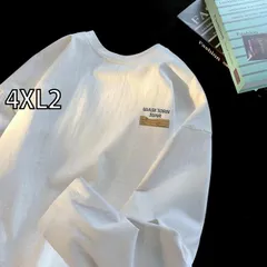 [4XL2]メンズ  服  シンプル ファッション オシャレ 大人 かっこいい 大きいサイズ ストリート 紳士服 秋 長袖 T シャツ アメリカン ラウンドネック インナー ゆったり 白 服