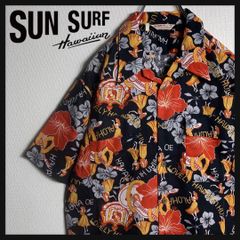 SUN SURF サンサーフ 半袖 アロハシャツ フラガール XL 黒 - メルカリ
