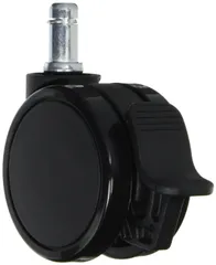 ストッパー付(5個セット) AKRacing ゲーミングチェア用 ストッパー付き双輪キャスター PU(ポリウレタン)製 ブラック 5個セット