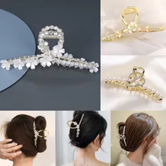 3個セット バンスクリップ ヘアクリップ ヘアアクセサリー 髪留め 髪飾り クリップ バナナクリップ パールヘアピン クリップ 大きめ ヘアピン ヘアアレンジアクセント 韓国風 シンプル おしゃれ 贈り物 オフィス レディース用