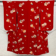 子供着物 ハーフ成人式 七五三 7歳 型染 梅の花 縮緬 CK-7350 - メルカリ
