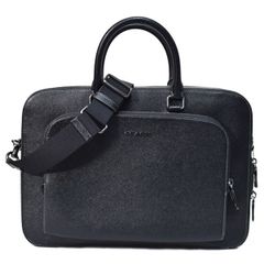 コーチ メンズ バッグ COACH レザー イーサン ブリーフ ダブルジップ 2WAY ビジネス キャリーフック ショルダーバッグ ブラック CR275