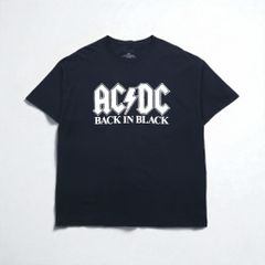 AC/DC オフィシャル ロック バンド Tシャツ 2XL ブラック コットン BACK IN BLACK