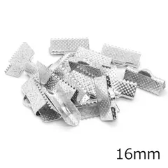 ワニカン シルバー 30個セット 16mm ワニ口 クリップ 銀 鰐口 紐留め ヒモ止め リボン留め アクセサリー パーツ ギザギザ レース留め 留め具 金具 金属 メタル エンドパーツ 手芸 ハンドメイド