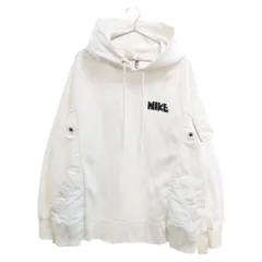 NIKE (ナイキ) 20AW×sacai NRG HOODY WHITE サカイ コットン ナイロン 切り替え スウェット パーカー ホワイト CW2419-100のサムネイル