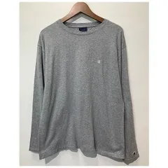 Champion　ロンT　長袖　カットソー　トップス　クルーネック　コットン　無地　ワンポイント　ブランドロゴ　刺しゅう　古着