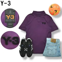 【美品】 ワイスリー Y-3 半袖 ポロシャツ ロゴ入り  鹿の子 スリット入り トップス XS パープル スポーツ カジュアル ウェア ストリート モード デザイナーズ メンズのサムネイル