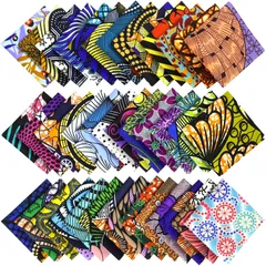 DIY ハンドメイド材料 手芸 ファブリック 両面プリント 手作り カットクロス 25x25cm 生地 パッチワーク布 布 はぎれ 40枚