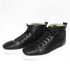 美品メンズ クリスチャンルブタン  ルイス スパイク ハイカット スニーカー スタッズ レザー 41 Christian Louboutin