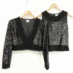 ツモリチサト TSUMORI CHISATO SEED スパンコール ビジュー アンサンブル ニット トップス ブラック ヴィンテージのサムネイル
