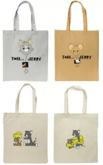 【中古】雑貨 全4種セット コラボレーショントートバッグ 「Happyくじ トムとジェリー TOM and JERRY FUNNY ART! 2」 C賞