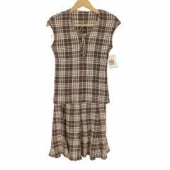 ツモリチサト TSUMORI CHISATO creperie チェック プリーツ ノースリーブ ブラウス スカート セットアップ レディース  2のサムネイル