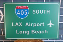 新品　LAX　エアポート　ロサンゼルス空港　ロングビーチ　INTERSTATE４０５　メタルサイン　看板　世田谷ベース　インテリア　LA