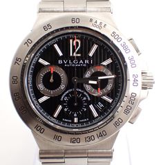 美品 BVLGARI(ブルガリ) ディアゴノプロフェッショナル DP42SCH(DP42BSSDCH) ブラック SS AT 自動巻き 黒 高重量 クロノグラフ メンズ 腕時計
