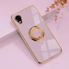 スタンド機能 車載ホルダー シンプル ケース ケース かわいい 5G 5G スマホケース A23 A23 (Galaxy ギャラクシー SC-56C A23 docomo: SCG18 5G au: リング付き パープル) Galaxy 【Yikasina】