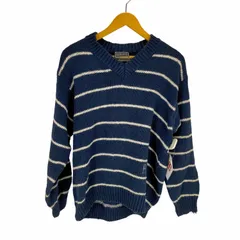 ジャンフランコフェレ GIANFRANCO FERRE MADE IN ITALY Vネックボーダーコットンニット メンズ 表記無 のサムネイル