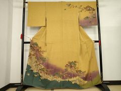 平和屋着物▼豪華振袖　作家物　吉祥松文　本苔染　暈し染　正絹　逸品　AAAW0665ck