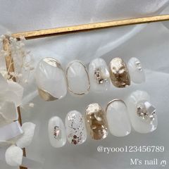 全サイズ入りネイルチップ/匿名発送可能/ネイルチップ22枚入り/全サイズ/結婚式/成人式/卒業式ネイル/ブライダル/ブライダルネイル/ネイルチップ/ホワイト