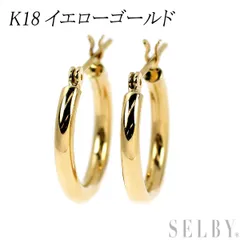 K18YG フープ ピアス